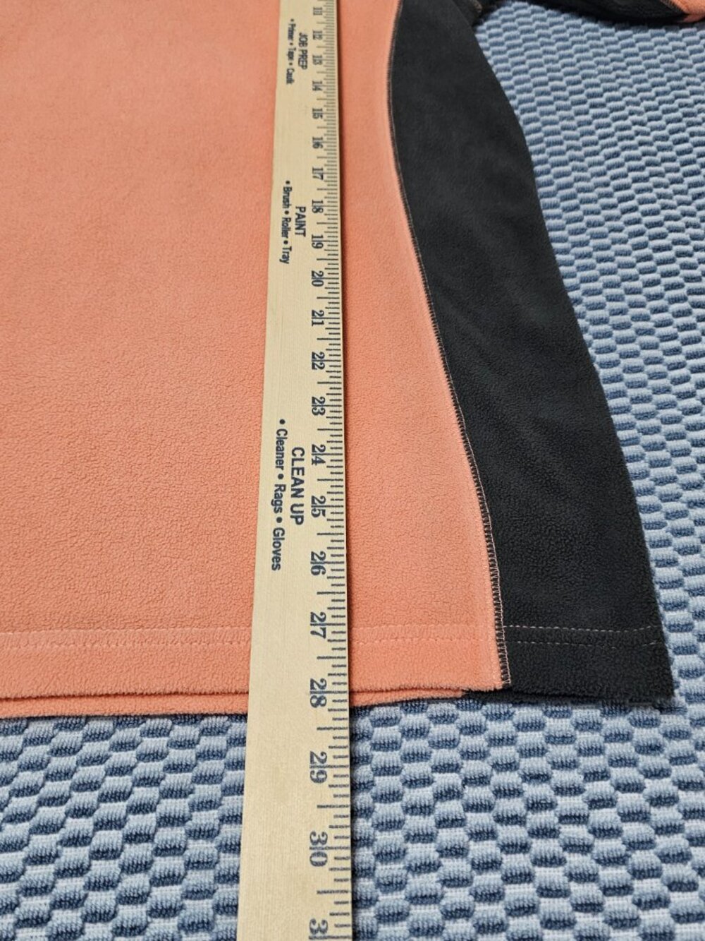 Columbia Sportswear Orange Peach & Grey 1/4 Zip Fleece Pullover Sweater Medium - Picture 6 of 6